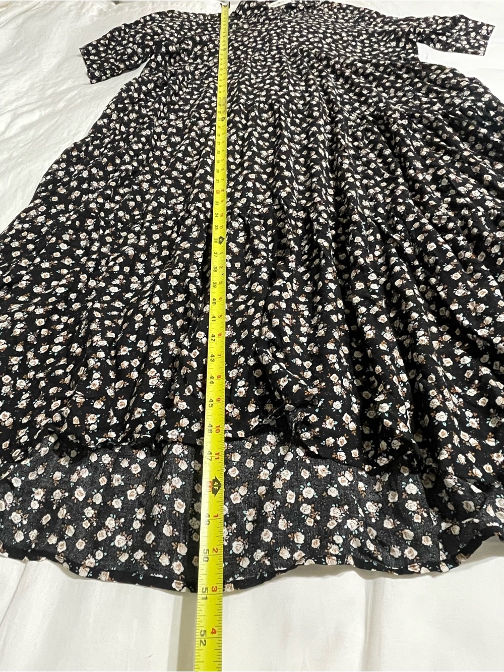 Natural Life Rebecca Midi Dress Floral Black With Cream Roses - Picture 12 of 14